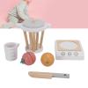 Nurnesy Wooden Smoothie Blender Toy, Beech Wood Juicer Maker Play Kitchen Set Kids Food Play Kitchen Accessories Set with Cup Fruit Cutter for Toddlers Boys Girls view 2