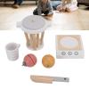 Nurnesy Wooden Smoothie Blender Toy, Beech Wood Juicer Maker Play Kitchen Set Kids Food Play Kitchen Accessories Set with Cup Fruit Cutter for Toddlers Boys Girls view 3