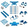1 10 Scale 10208 V2 Metal Upgrade Parts Kit Front Rear Swing Arm Steering Cup Hub Carrier Link Rod Shock Tower Set Compatible with 1 10 Scale Models(Blue) view 1