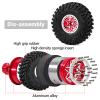 2.2 Beadlock Wheels and Rubber Tires - Tire Diameter, for 1/10 Axial SCX10/RBX10/Wraith 90048/90018 TRX4 (Blue) (red) view 4