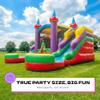 POP JUMP 16'x15'x12' Crossover Rainbow Castle Inflatable Bounce House with Dual Water Slide & Pool, 100% PVC Vinyl, Includes Blower, Basketball Hoop, Front Load Entrance for Easy Supervision view 3