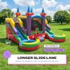 POP JUMP 16'x15'x12' Crossover Rainbow Castle Inflatable Bounce House with Dual Water Slide & Pool, 100% PVC Vinyl, Includes Blower, Basketball Hoop, Front Load Entrance for Easy Supervision view 4