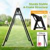 HeyZoo 8FT Swing Stand, Extra Large Sturdy Frame, 440lbs Capacity for Kids & Adults, Heavy Duty Metal Hammock Chair Stand for Outdoor Porch Playground Backyards view 4