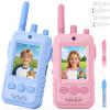 Walkie Talkies for Kids, 2 Pack Rechargeable Video Intercom Kids Walkies Talkies, Indoor Outdoor Toys Gifts for Family Games, Outside, Camping, Hiking for Boys Girls Ages 3-6(Pink+Blue) view 1