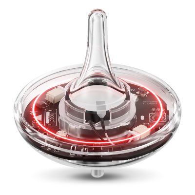 YASAIN 1.5-Hour Long Spin Rechargeable LED Spinning Top | Color Changing Light Show Fidget Toy | Electric Gyroscope for Focus & Stress Relief (Kids & Adults) - Perfect Desk & Home Gift,Transparent