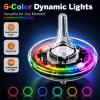 YASAIN 1.5-Hour Long Spin Rechargeable LED Spinning Top | Color Changing Light Show Fidget Toy | Electric Gyroscope for Focus & Stress Relief (Kids & Adults) - Perfect Desk & Home Gift,Transparent view 4