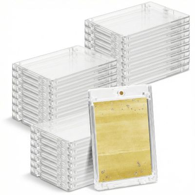 24PCS 130PT Clear Magnetic Card Holders for Trading Cards, Thick Protectors Hard Plastic Magnetic Card Case Sports Football Basketball Top Loads for Cards Sleeves