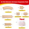 Wooden Train Tracks 24 Pieces Set, Track Expansion Pack with Storage Bag - Includes Male/Female Adapters - 100% Compatible with All Major Brands Including Thomas, Brio, Melissa & Doug view 4