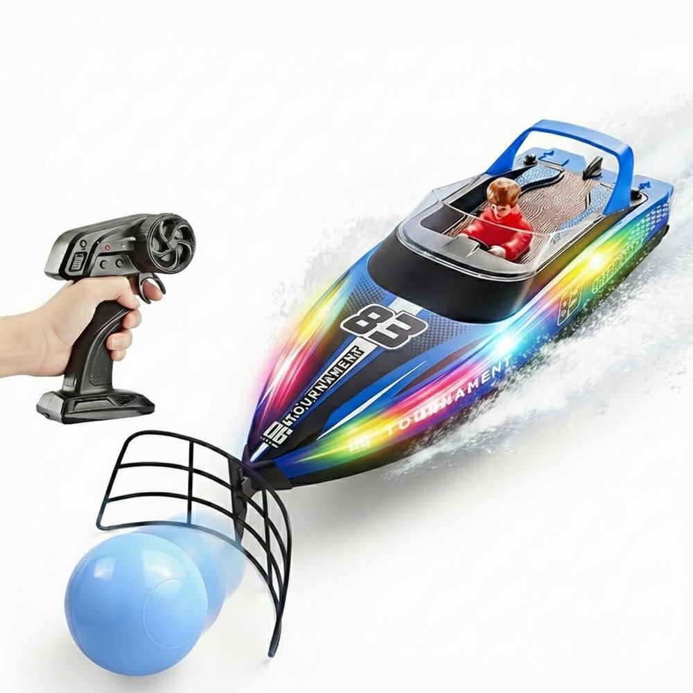 ANTSIR RC Boat for Pool and Lake LED Lights 120 Mins Playtime for Kids