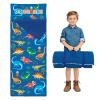 Toddler Nap Mat Sleeping Bag with Removable Pillow, 59" x 24" Kids Roll Up Portable Slumber Mat for Daycare, Kindergarten, Camping Lightweight, Soft & Easy to Clean for Girls and Boys, Dinosaur view 1