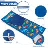 Toddler Nap Mat Sleeping Bag with Removable Pillow, 59" x 24" Kids Roll Up Portable Slumber Mat for Daycare, Kindergarten, Camping Lightweight, Soft & Easy to Clean for Girls and Boys, Dinosaur view 3