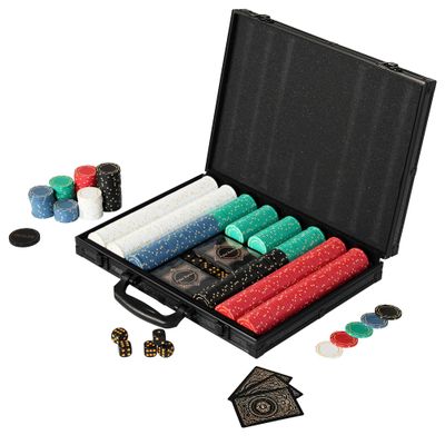 Polar Aurora Poker Chips,Gold Dark Poker Set with Black Aluminum Case,Modern Design 11.5 Gram Poker Chip Set for Texas Hold'em, Casino Game Nights, Poker Parties(500pcs Blank)