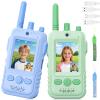Trigowalt Video Walkie Talkies for Kids: 2 Pack Rechargeable - Green+Blue view 1