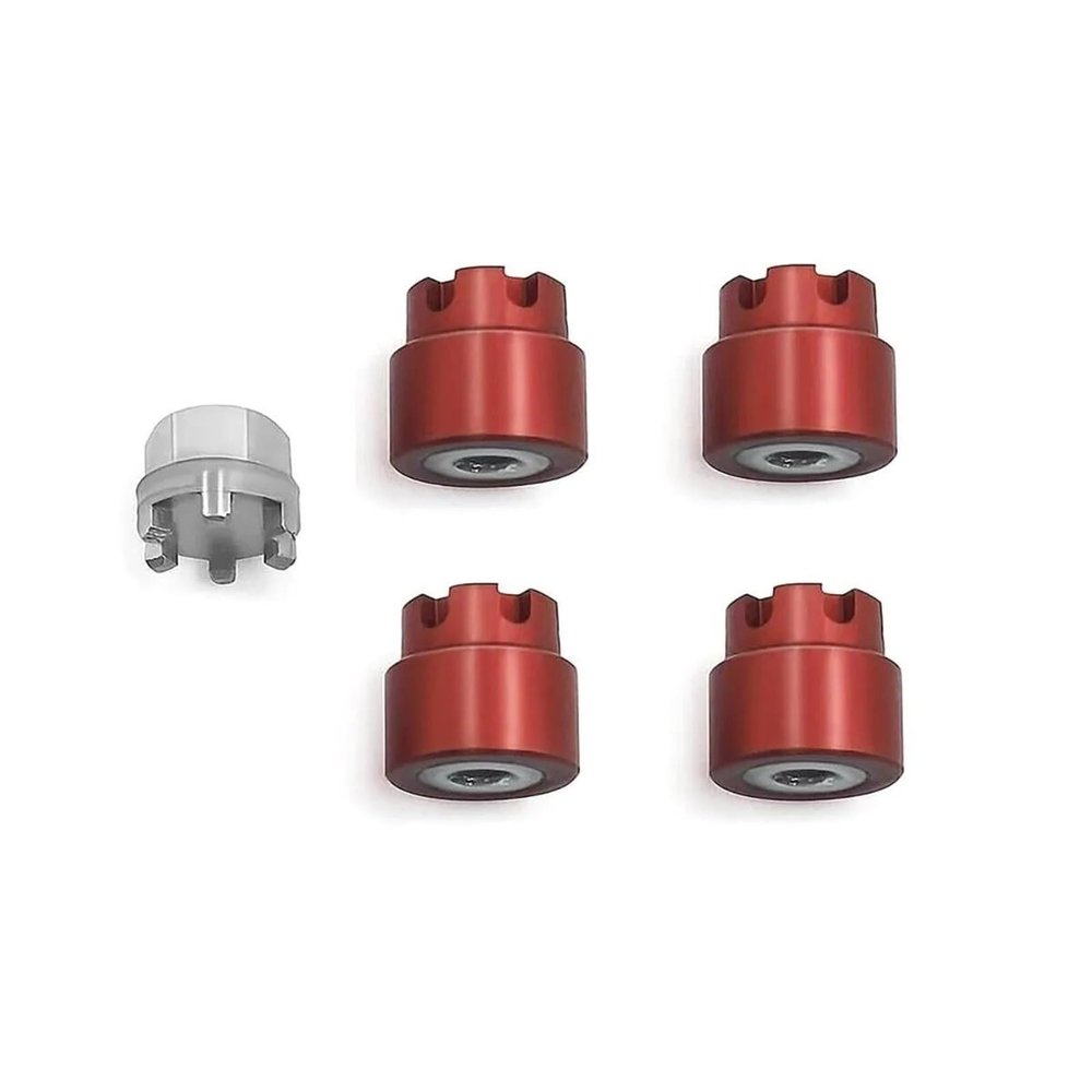 1/24 RC Crawler Car M2 Wheel Nuts Cap Locking Hubs Wheel Parts Accessories for Axial SCX24 AX24 confident(Red)