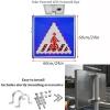 24'' Solar Pedestrian Crossing Sign, Solar Powered LED Flashing Pedestrian Crossing Sign, Heavy Duty Aluminum Road Signs Traffic LED Blinking Street Warning Sign for Sidewalks & Road(Blue) view 3