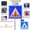 24'' Solar Pedestrian Crossing Sign, Solar Powered LED Flashing Pedestrian Crossing Sign, Heavy Duty Aluminum Road Signs Traffic LED Blinking Street Warning Sign for Sidewalks & Road(Blue) view 4
