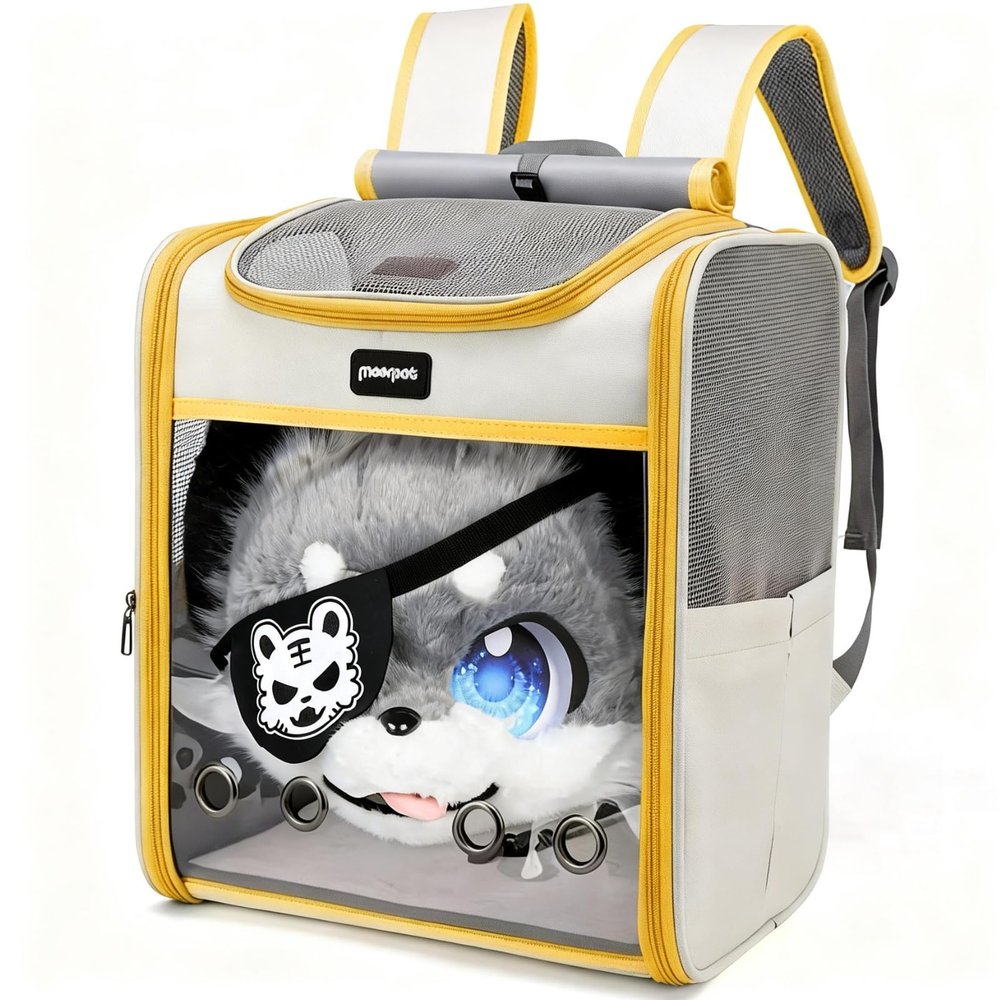 AXONKIT Fursuit Head Carrier Furry Backpack Fursuit Accessaries Kemono Cosplay Storage Bag Foldable Kigurumi (Bright Yellow)