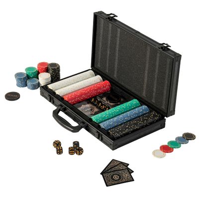 Polar Aurora Poker Chips,Gold Dark Poker Set with Black Aluminum Case,Modern Design 11.5 Gram Poker Chip Set for Texas Hold'em, Casino Game Nights, Poker Parties (300pcs Blank)