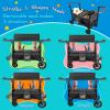 Wagon Stroller for 2 Kids, All-Terrain Stroller Wagon with Extra Long Extender, Aluminum Foldable Baby Wagon with Convertible Seats, Removable Canopy, Snack Tray, Adjustable Push/Pull Handle view 2