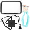 Abaodam 360 Rotatable Backseat Rearview Mirror and Gray Plush, Interior Car Observation Mirror for Safety and Travel view 1