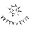 CORHAD Checkered Flag Banner 2pcs Black White Racing Flags for Car Birthday Party Decoration for Race Theme Supplies view 1