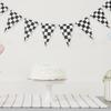 CORHAD Checkered Flag Banner 2pcs Black White Racing Flags for Car Birthday Party Decoration for Race Theme Supplies view 3