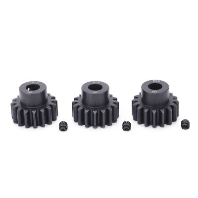 3pcs M1.5 Pinion Motor Gear 16T 8mm Shaft Steel Gear, Compatible with 1/5 1/6 RC Car Brushless Motor, Hard Anodized Anti - Rust Steel Pinion for Remote Control Vehicles
