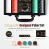 Polar Aurora Poker Chips,Gold Dark Poker Set with Black Aluminum Case,Modern Design 11.5 Gram Poker Chip Set for Texas Hold'em, Casino Game Nights, Poker Parties(200pcs Blank) view 4