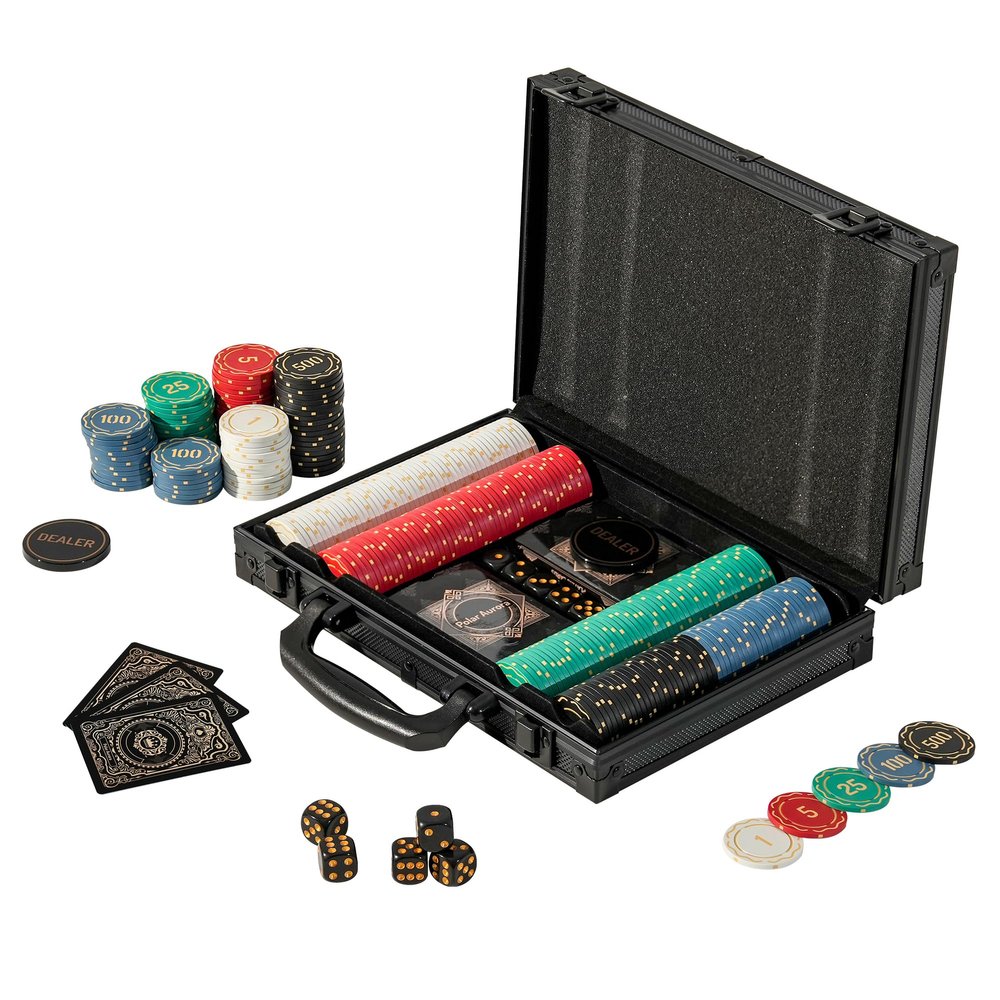 Polar Aurora Poker Chips,Gold Dark Poker Set with Black Aluminum Case,Modern Design 11.5 Gram Poker Chip Set for Texas Hold'em, Casino Game Nights, Poker Parties(200pcs with Number)