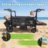 4 Seater Wagon Stroller, All-Terrain Stroller Wagon for 4 Kids with Extra Long Extender, Aluminum Foldable Baby Wagon with Large Storage Bag, Removable Canopy, Snack Tray, Adjustable Push/Pull Handle view 3