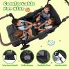 4 Seater Wagon Stroller, All-Terrain Stroller Wagon for 4 Kids with Extra Long Extender, Aluminum Foldable Baby Wagon with Large Storage Bag, Removable Canopy, Snack Tray, Adjustable Push/Pull Handle view 4