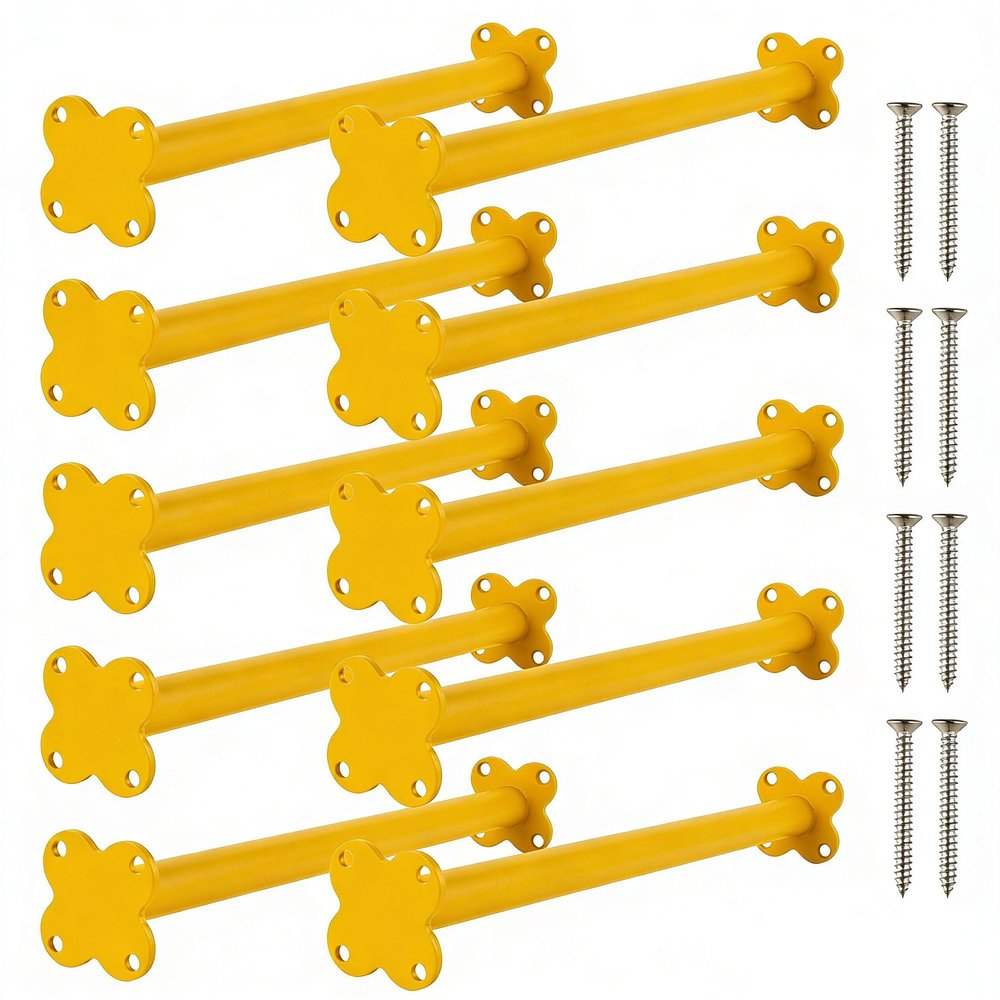 10 Pack Steel Monkey Bars Ladder Rungs 16.5 Inch with Screws Hardware Kit