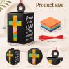 30 Sets Vbs 2026 Christian Cross Crafts Bulk Illumination Themed Paper Lanterns Jesus Is the Light Religious Suncatcher Sunday School Vbs Crafts for Church Christian Party Favor (Clear Cross) view 2