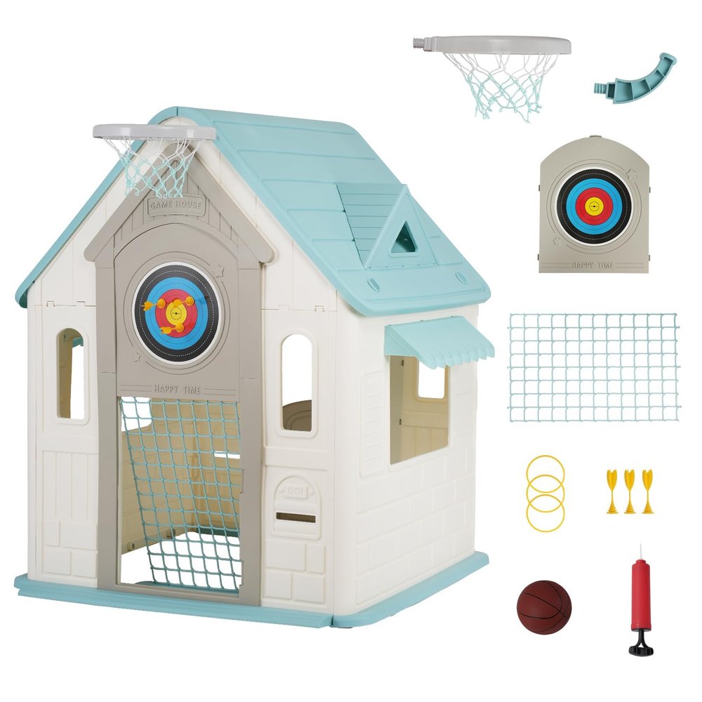 Kids' Cottage Playhouse: an Indoor/Outdoor Playset Made of Durable Plastic
