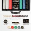 Polar Aurora Poker Chips,Gold Dark Poker Set with Black Aluminum Case,Modern Design 11.5 Gram Poker Chip Set for Texas Hold'em, Casino Game Nights, Poker Parties(300pcs with Number) view 4