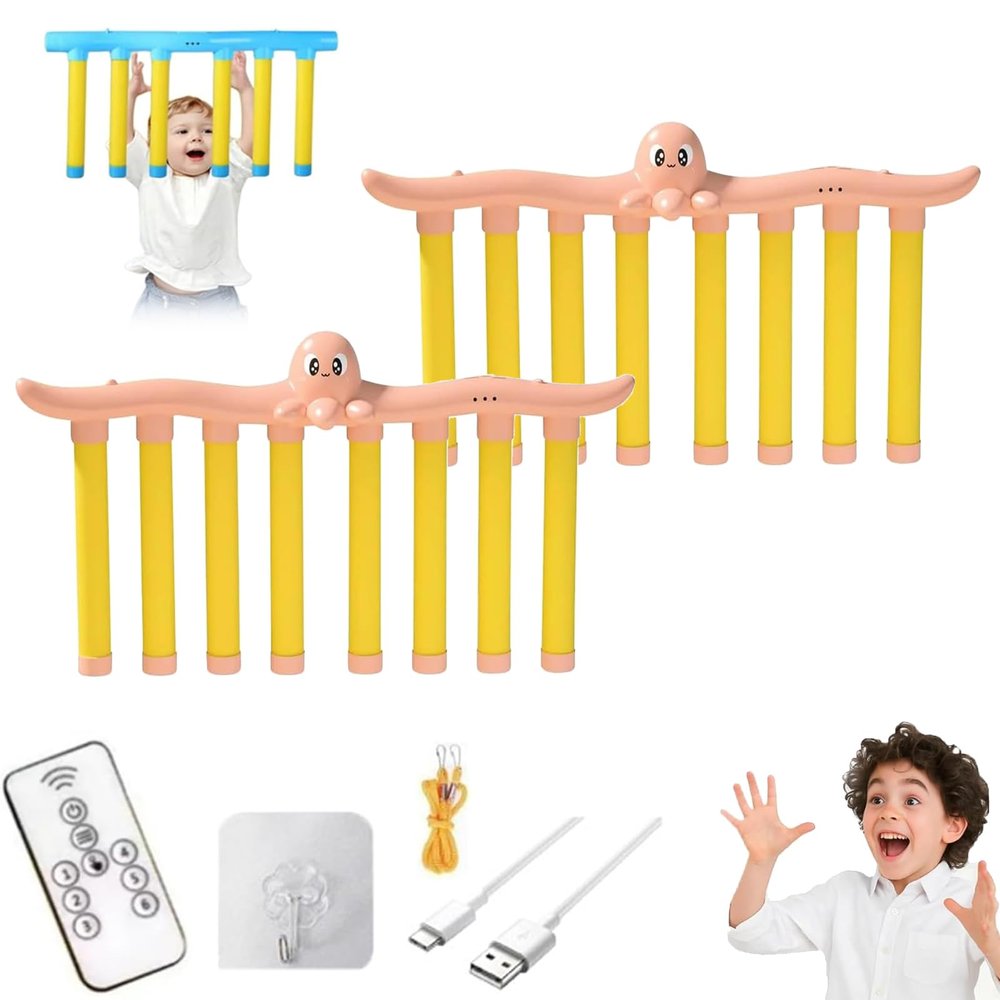 Catching Game: Test Your Reflexes! Hand Eye Coordination Stick Catching Game, 3 Adjustable Speed Modes, with Remote Control, Engaging Fitness Fun for Kids and Adults (D*2)
