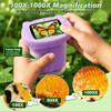 1000X Handheld Digital Microscope for Kids, 4K Kids Microscope with 2.4" Screen, 2001000X Magnification, Portable STEM Educational Toy for Boys and Girls Ages 512 (Purple) view 2