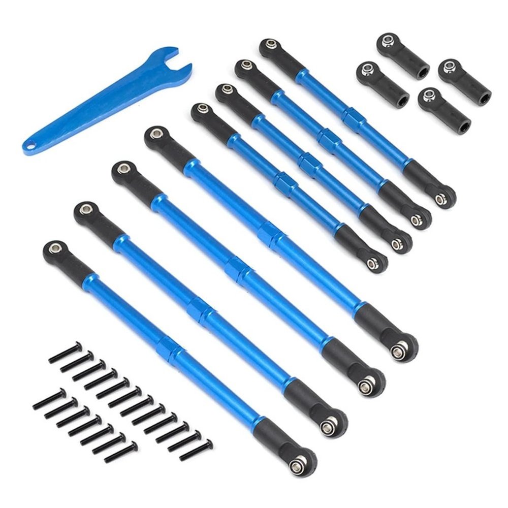 RC Models For Summit 5319X 5338R E2.0 1/10 Alloy Steel Rod End Push Rods RC Model Accessory Replace Upgrade Parts Modified Repair(Blue)