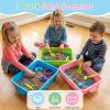 3 PCS Sand Container Compatible with Kinetic, Sand Tray with Lid, Stackable Sandbox Container, Plastic Storage Bins with Handle, Secure Closure, Ideal for Travel and Home Use (Blue, Green, Pink) view 2