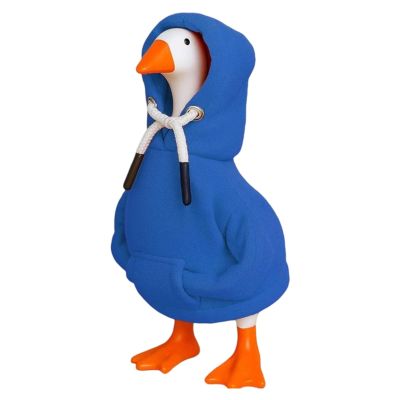 7 Inch Desk Goose Outfit Hoodie Magnetic Tabletop Decor Key Holder Costume Accessory for Home Office Desk Decorations (Blue)