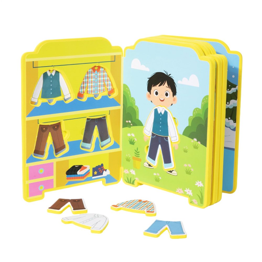 Girls Fashion Sticker Album  Reusable Dress-Up Scenes, Skill-Building Play Pages, Colorful Outfit Matching Set | Early Learning Toy Car Travel Fun Classroom Home Playtime