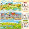 CREATIVETREES 3 Sets Reusable Sticker Book for Toddlers 3-6, Jelly Sticker Books for Toddler, Travel Sticker Activity Toys for Kids 3 4 5 6 Years Old Girls & BoysFarm + Vehicles + Animal view 3