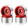 4PCS 1.9" Wheels Tires 1.9inch Beadlock Wheels Hubs Rubber Tyres 1/10 RC Crawler for Axial SCX10 D90 TRX4 TRX6 Parts confident(No.97 Hubs-Red) view 1