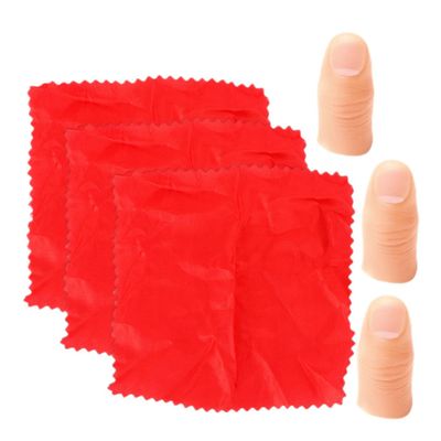 BESPORTBLE 6pcs Magician Scarf and Fake Thumb Tip Trick Prop Set for Close-up Magic Performance, Compact Party Supplies for Magician Illusions and Stage Gimmick