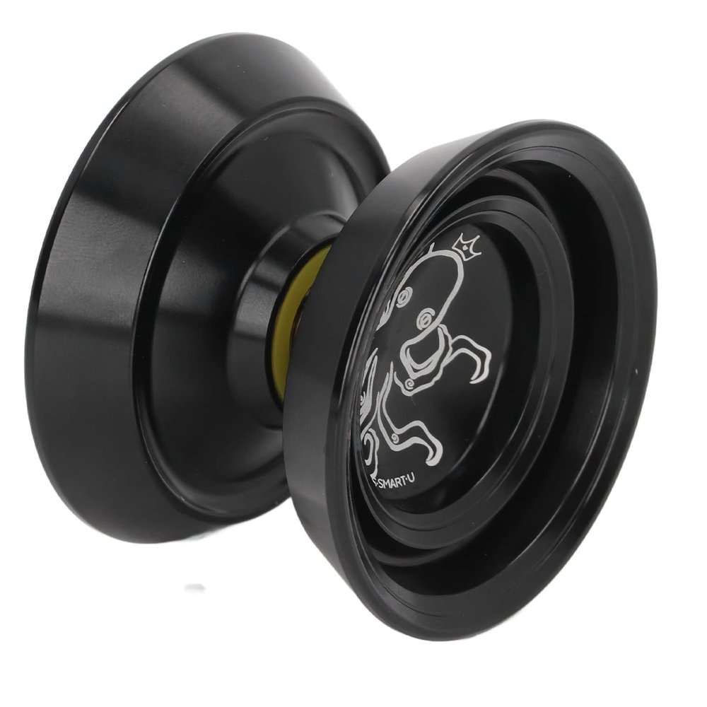 Luocute Unresponsive Yoyo, Professional Aluminum Alloy Yo Yo Ball with Powerful Rotation and Excellent Stability for Kids, Adults, Competition and Training (Black)