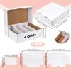 PH PandaHall 5 Set 4 Row Paper Packing Box 3200 Count Trading Card Storage Box Shipping Boxes Cardboard Storage Organizer Boxes for Football, Basketball, Baseball & Gaming Cards, White Tan view 2