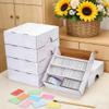 PH PandaHall 5 Set 4 Row Paper Packing Box 3200 Count Trading Card Storage Box Shipping Boxes Cardboard Storage Organizer Boxes for Football, Basketball, Baseball & Gaming Cards, White Tan view 4