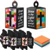 20 Sets Vbs 2026 Christian Cross Crafts Bulk Illumination Themed Paper Lanterns Jesus Is the Light Religious Suncatcher Sunday School Vbs Crafts for Church Christian Party Favor (Black Cross) view 1