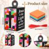 20 Sets Vbs 2026 Christian Cross Crafts Bulk Illumination Themed Paper Lanterns Jesus Is the Light Religious Suncatcher Sunday School Vbs Crafts for Church Christian Party Favor (Black Cross) view 2