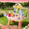 TUVBPK 2027 Upgraded Toddler Sand Water Table Toy with Electric Water Pump, Kids Sand Water with Faucet/Play Food Accessories/Fishing Toy, Kitchen Play Sink Toys for Girl Boy Age 3+ (Pink) view 4
